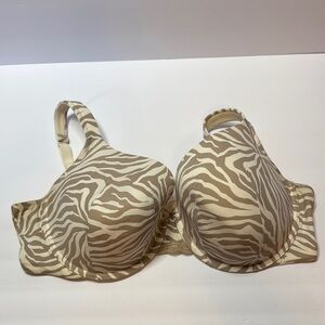Cacique 44E 44DD Zebra Print Women's Bra